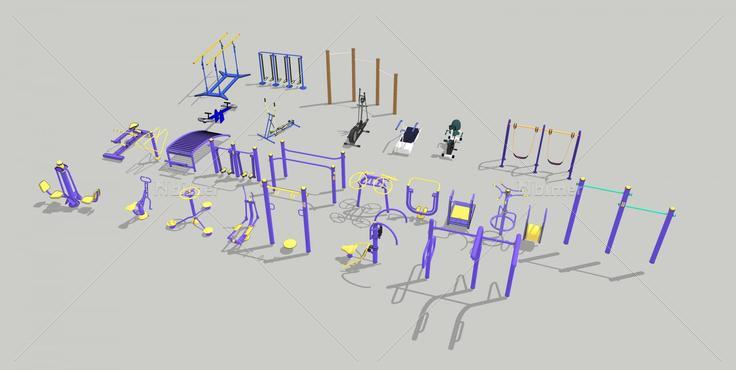 各式健身器材合集(84835)su模型下载