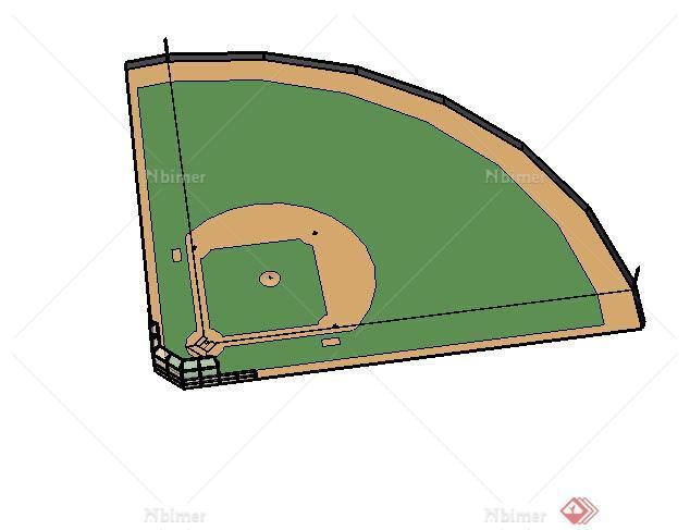 园林景观之体育场棒球场设计SU模型