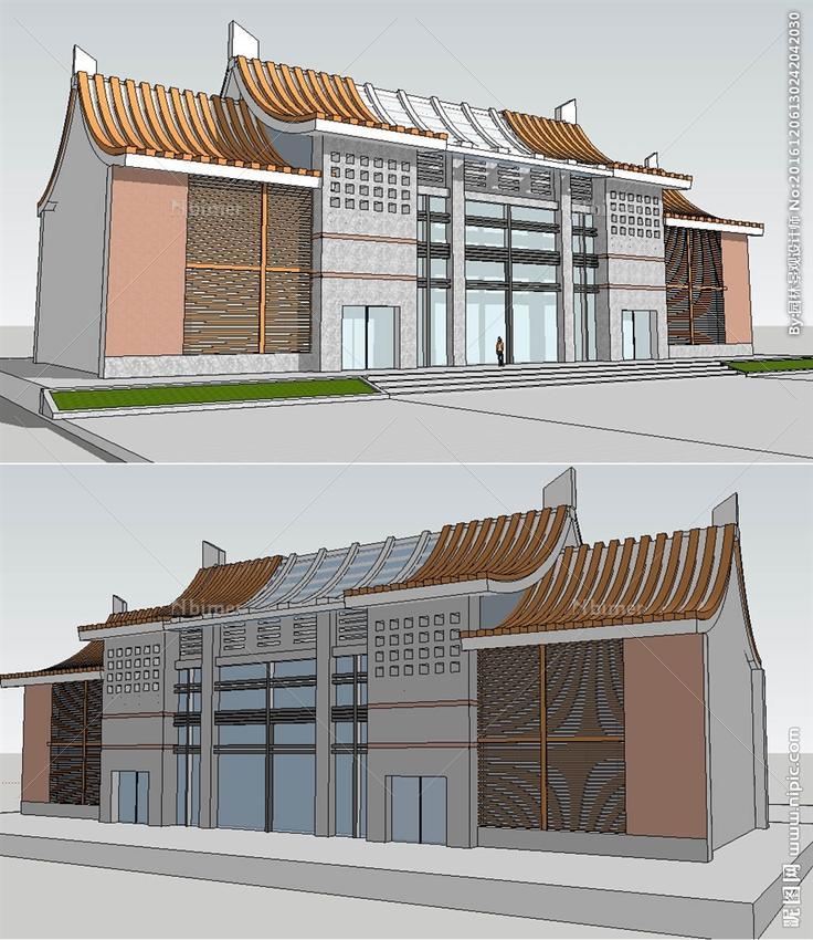 博物馆纪念馆美术馆建筑SU模型图片