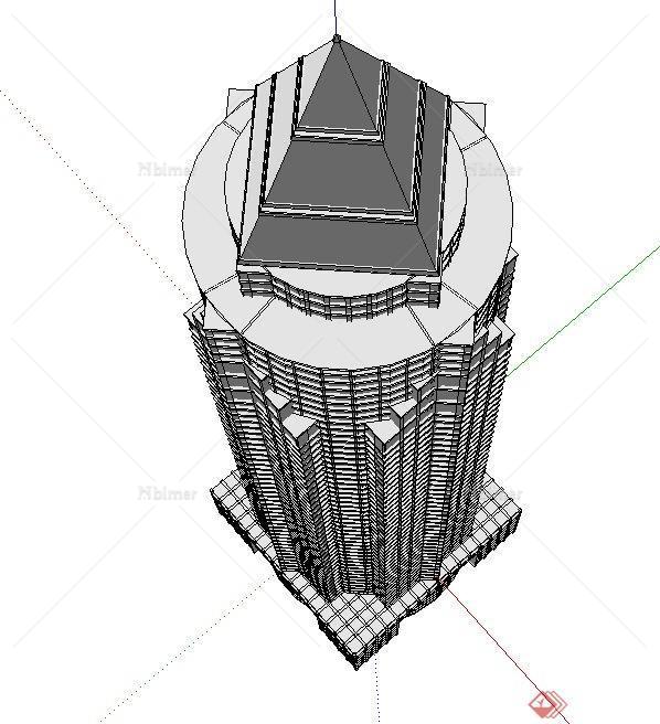 某超高层办公楼建筑设计su模型