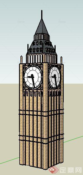 英式风格大本钟建筑设计su模型