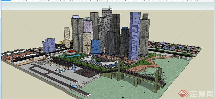某现代城市规划设计方案SU模型4
