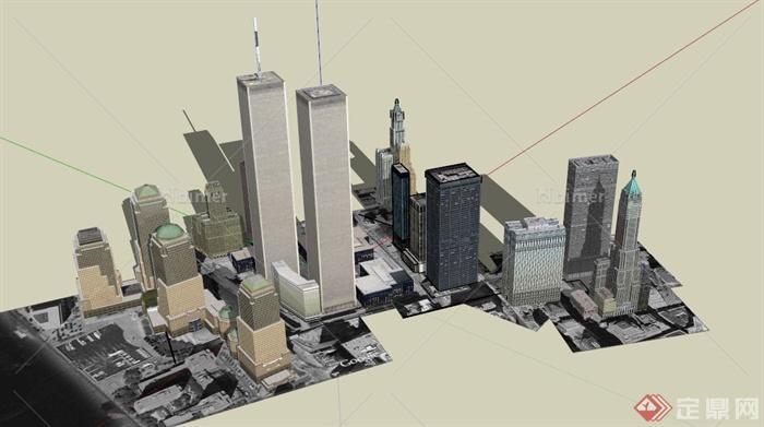 城区建筑规划设计SU模型