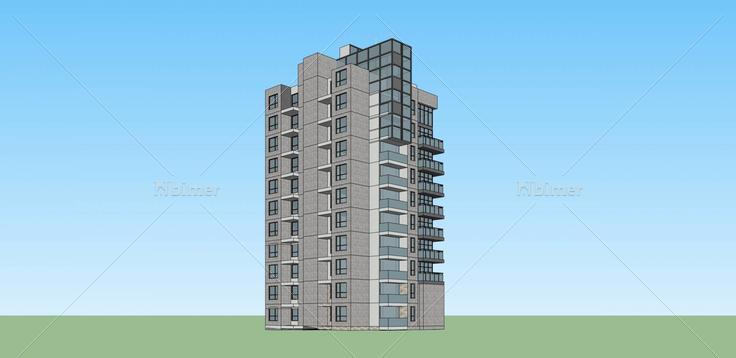 现代高层住宅楼(35522)su模型下载