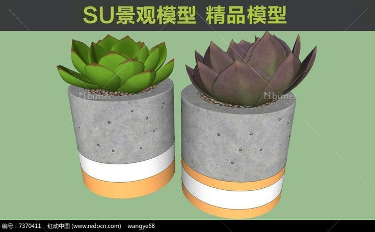 石头莲花小品SU模型