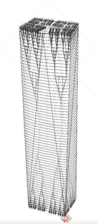 某建筑框架构造设计SU模型