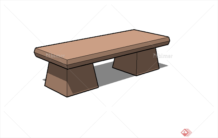 某现代风格园林坐凳设计SU模型3