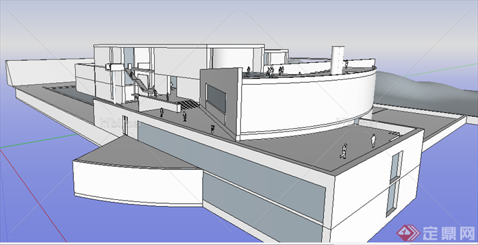 某现代风格博物馆建筑设计SU模型素材31