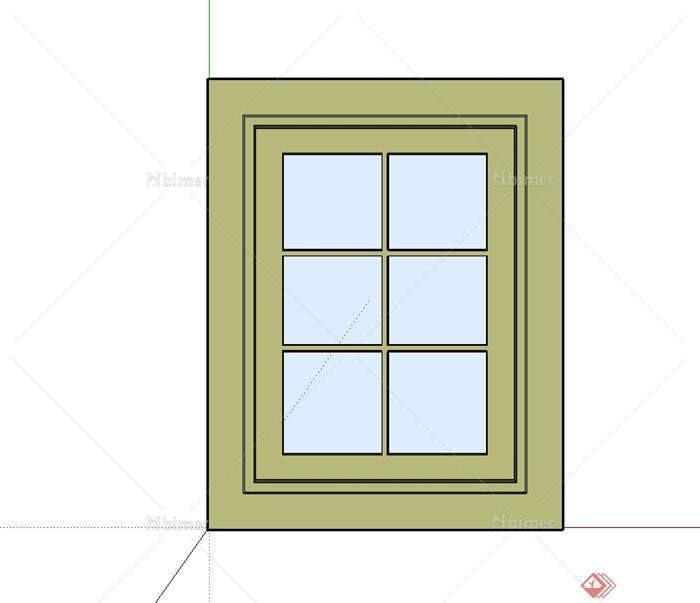 某现代风格详细窗户设计su模型[原创]