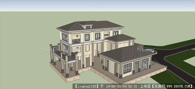 大型新古典别墅建筑设计方案su模型