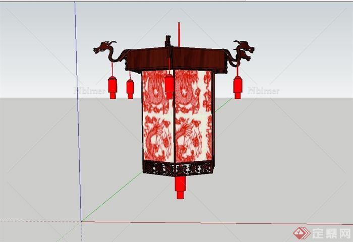 古典中式风格龙灯灯笼设计su模型[原创]