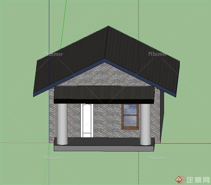 某独栋单层住宅建筑设计SU模型