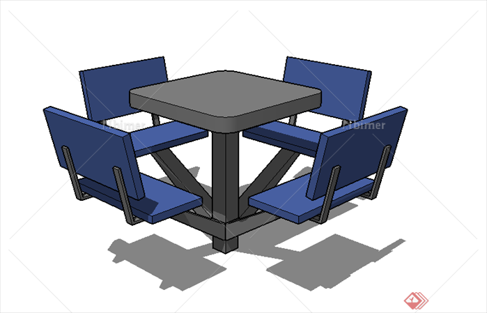 某现代风格桌凳设计SU模型素材