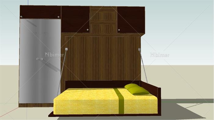 一张折叠床设计SU模型[原创]