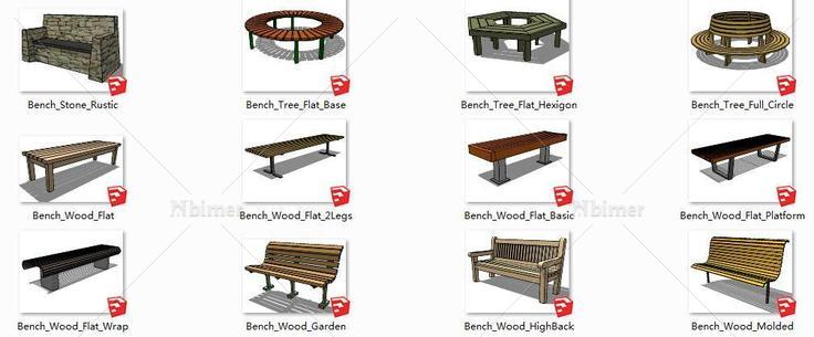 城市家具 室外凳子2(200816)su模型下载