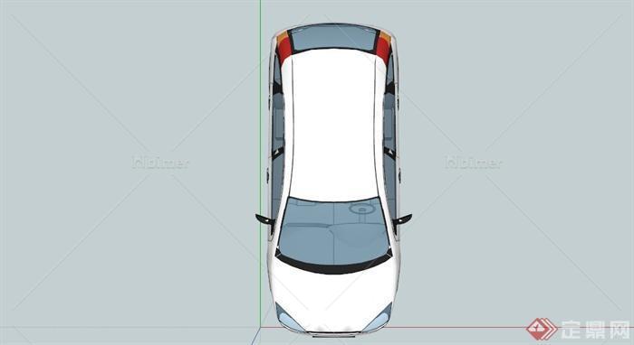 某现代白色小汽车SU模型