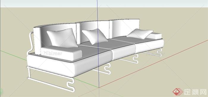 现代简约三人沙发SU模型设计[原创]