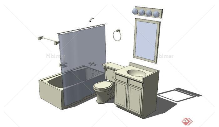 卫生间家具组合设计SU模型