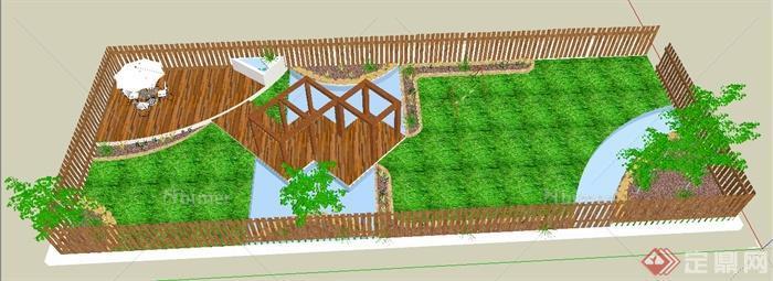 某园林景观休闲花园景观设计su模型