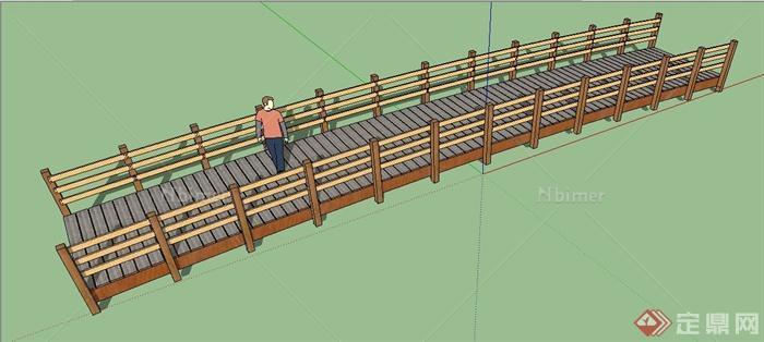 某现代木质景观桥设计su模型[原创]
