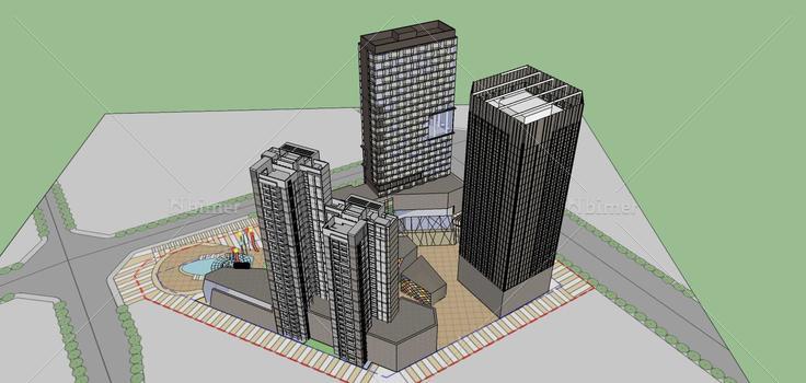 成都小型商业综合体(77190)su模型下载