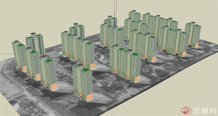 住宅小区建筑规划设计SU模型
