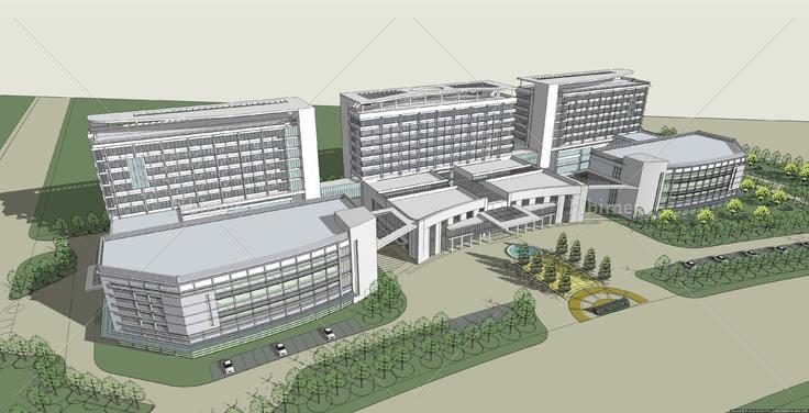 去年做的一个医院设计su精致模型