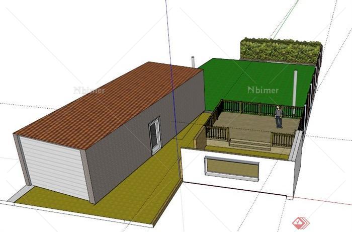 某欧式集装箱式住宅建筑景观设计SU模型