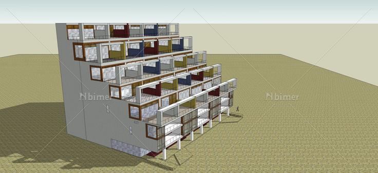 现代多层住宅(47497)su模型下载