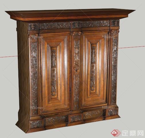 某古典中式木制柜子su模型[原创]