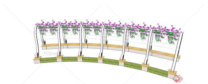 某新古典浪漫拱形花架廊架SU模型