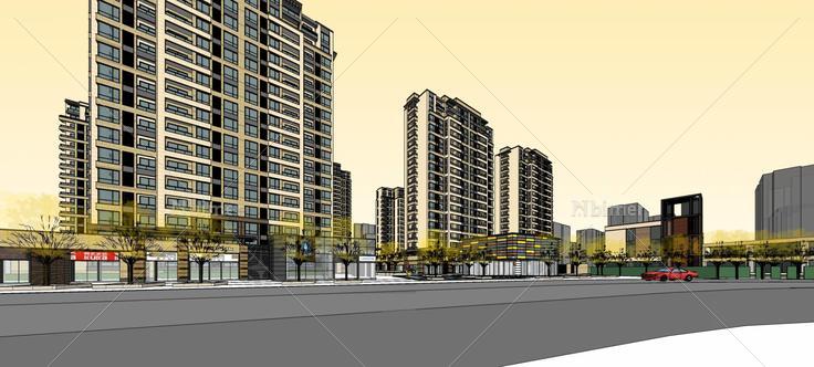 新古典风格商业住宅小区(73778)su模型下载