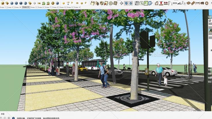 NEW!-分享某道路景观设计方案SketchUp模型下载带