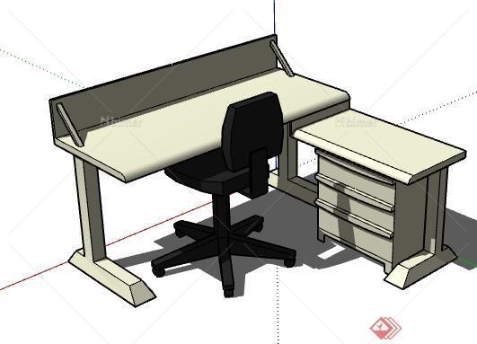 一套办公桌设计的SU模型