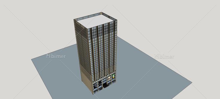 现代高层办公楼(75679)su模型下载