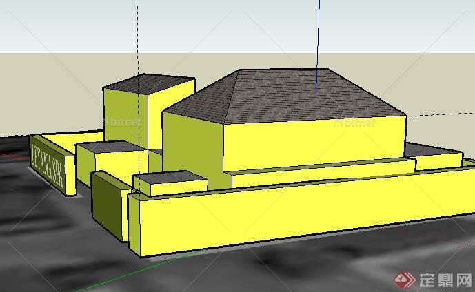 某简单居住房设计SU模型素材