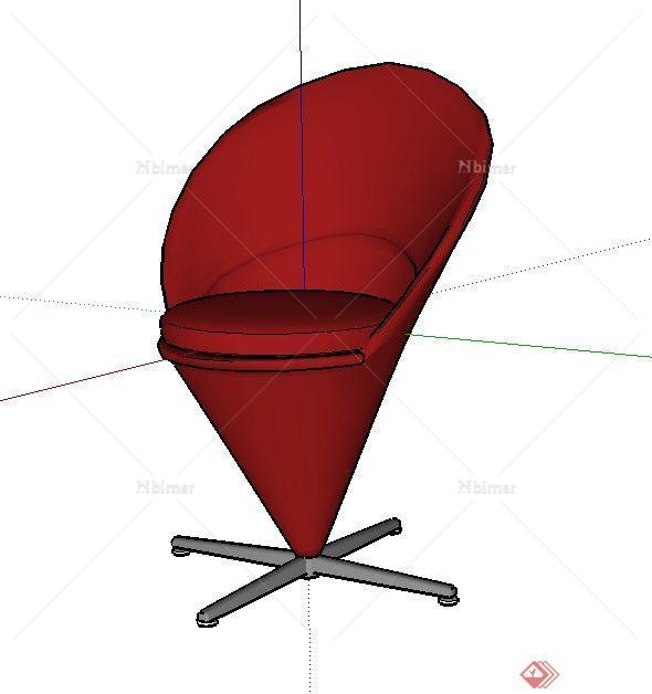 某室内红色转椅设计SU模型