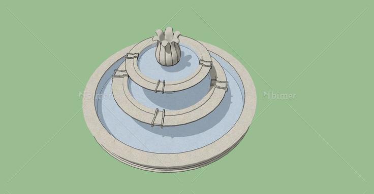 景观-喷水池(75976)su模型下载