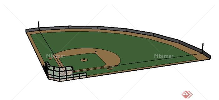 园林景观之体育场棒球场设计SU模型