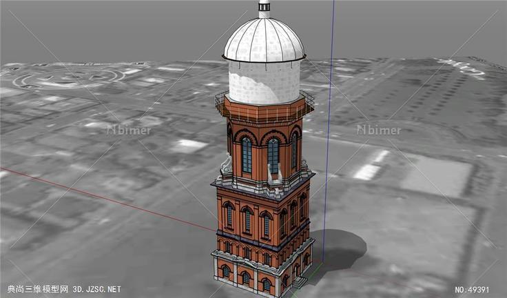 WaterTower门卫保安室 su模型3d