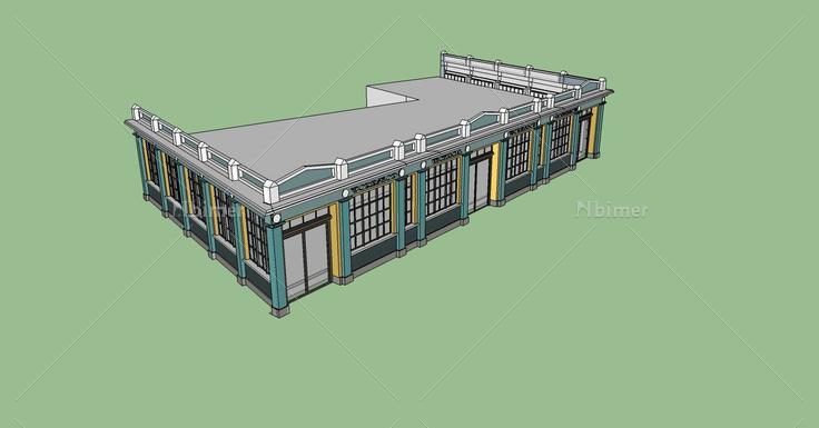 欧式临街商业楼(79570)su模型下载