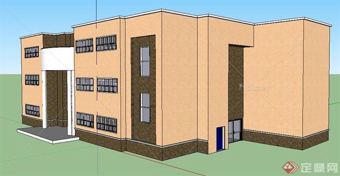 现代风格某3层办公楼建筑设计su模型