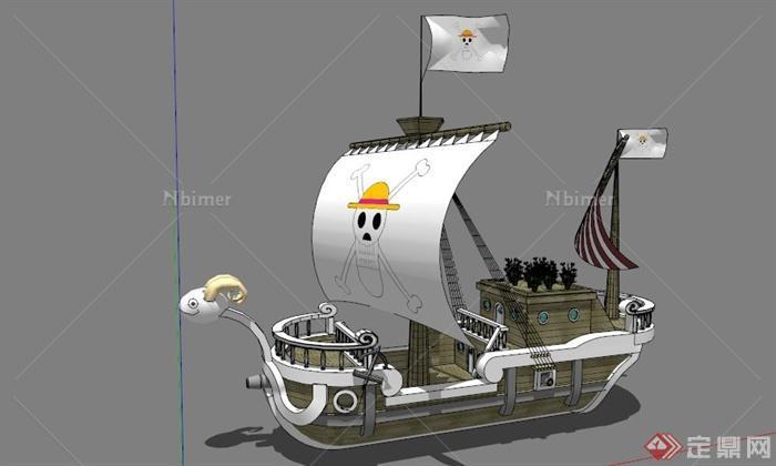 某现代海盗船SU模型