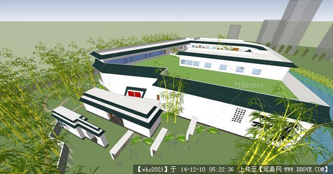 某地文化馆建筑设计su详细模型