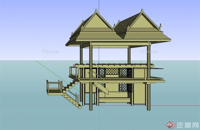 某东南亚木亭子SU模型[原创]