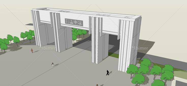 学校大门(52814)su模型下载