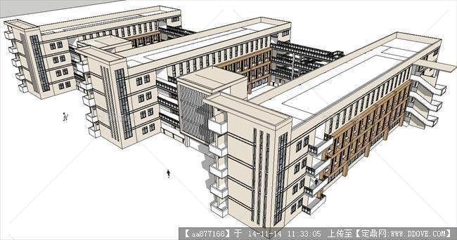 24班小学教学楼SU精致设计模型