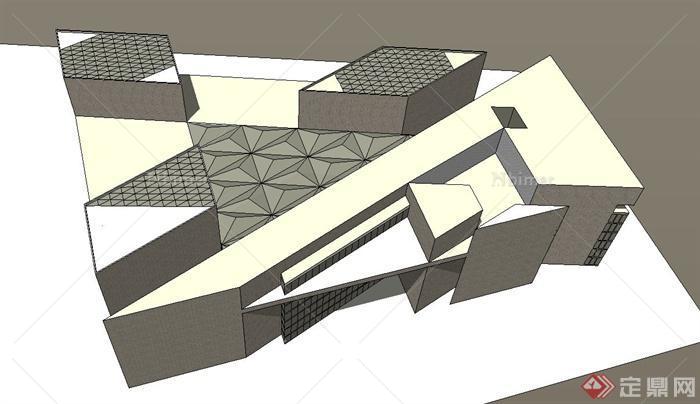 某创意美术馆建筑设计SU模型