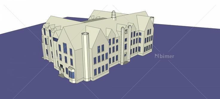 英式多层办公楼(75209)su模型下载