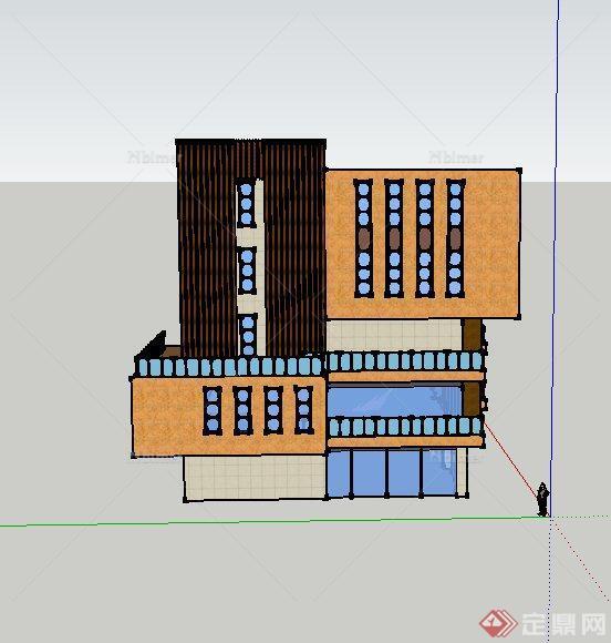 某四层集装箱式办公楼建筑设计SU模型